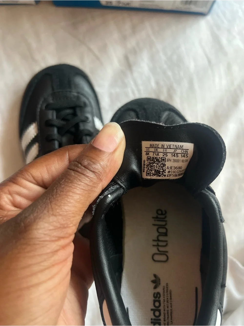 adidas Kids Samba OG Sneakers in Black & White